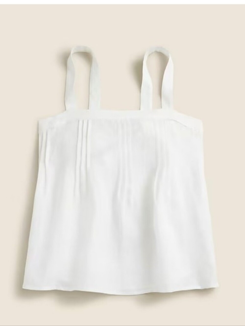 J. Crew White Linen Bow-back Square-Neck Camisole